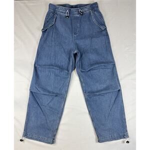 H&M Loose Fit Baggy Parachute Pants/Jeans - Denim Blue - Size S